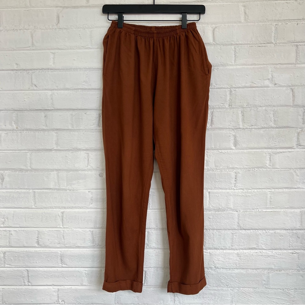 Me & Arrow sumac brown cuffed pants